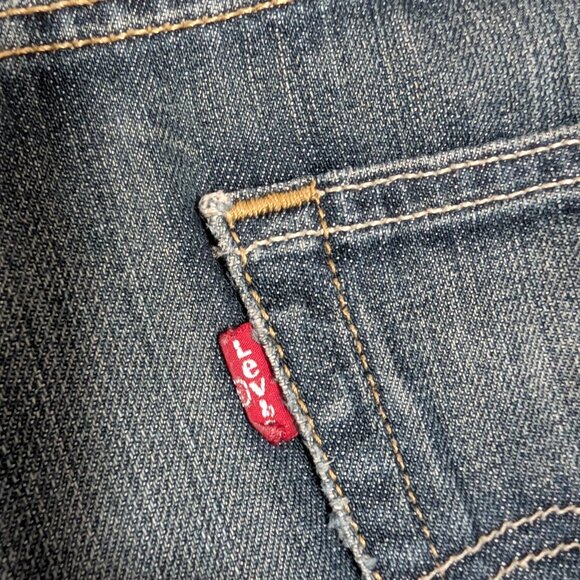 Levis 501 Denim Jeans Mens 31x30 Dark Wash Blue Straight - Picture 7 of 9